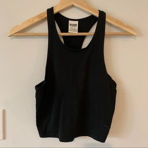 PINK Victoria Secret Crop Black Tank Women’s XS X Small cute Gym Run Y2K